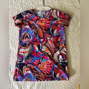 Jude Connally little girl’s t shirt dress in Molly Navy Retro Design  Size 4.